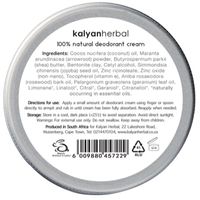 Kalyan Herbal Natural Deodorant Cream - Rosewood & Geranium